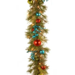 9' X 14" Pre-Lit Decorative Collection Retro Artificial Christmas Garland โ Warm White LED Lights