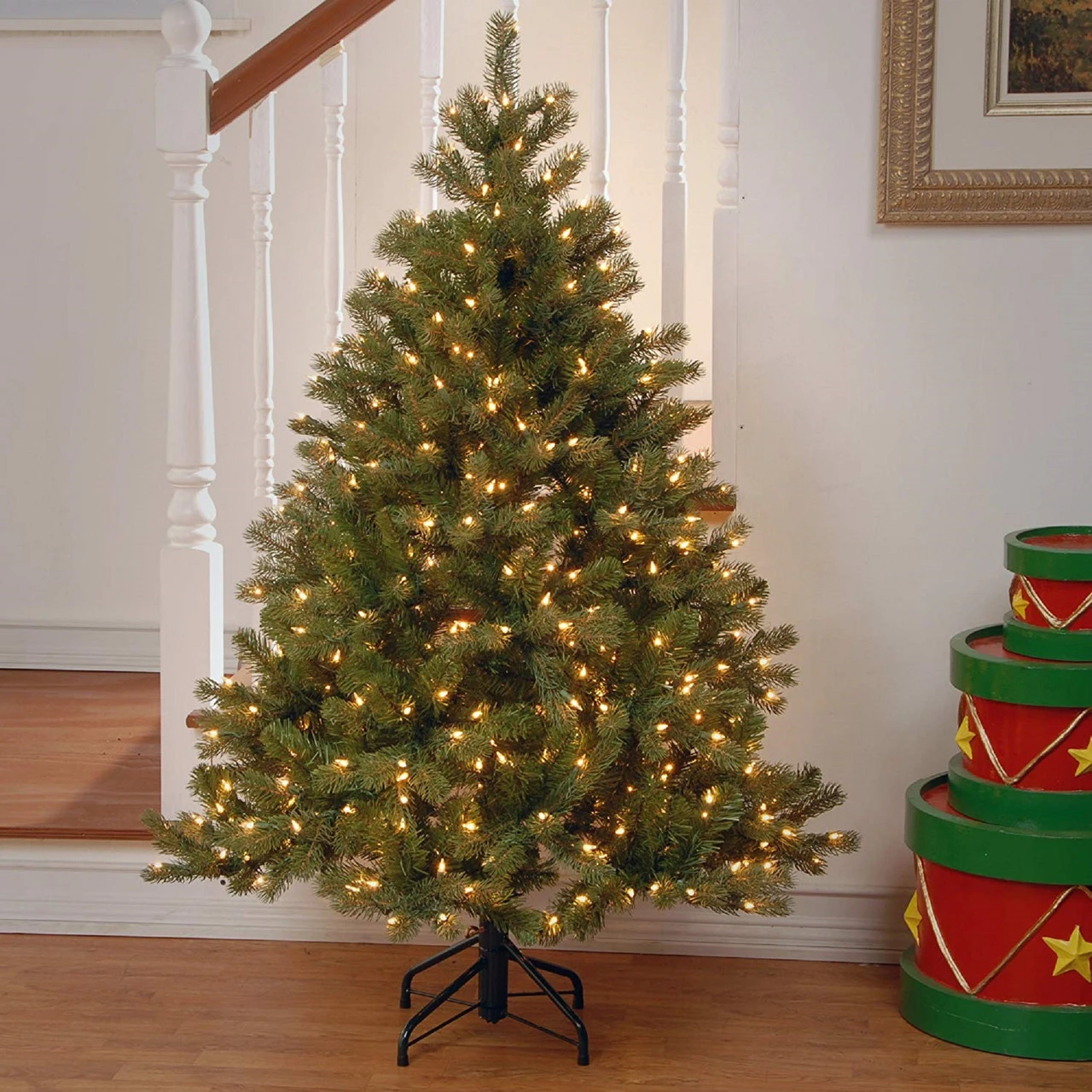 4.5’ Pre-Lit Downswept Douglas Fir Artificial Christmas Tree - Clear Lights - Image 2