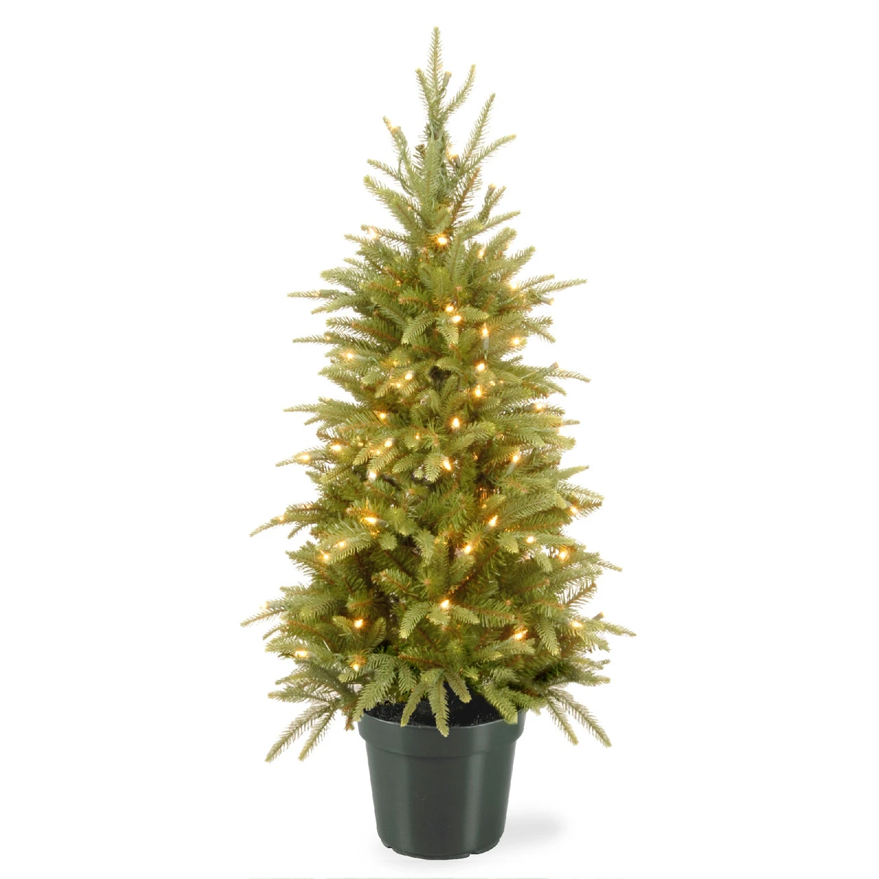 4' Pre-lit Potted Weeping Spruce Artificial Christmas Tree – Clear Lights
