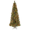 7’ Pre-Lit Glittering Pine Artificial Christmas Tree - Multi-Color Lights