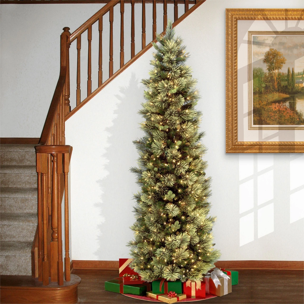 9 Ft. Carolina Pine Slim Tree With Clear Lights - Image 2