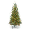 4.5’ Pre-lit Dunhill Fir Slim Artificial Christmas Tree – Multicolor Lights