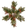 32" Frosted Pine Berry Eucalyptus Snowflake Battery Operated LED Lights Wreath
