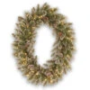 30” Pre-Lit Glittery Pine Christmas Wreath - LED Lights