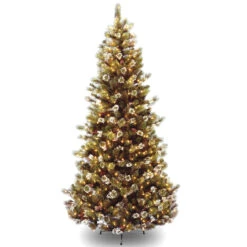 7.5’ Pre-Lit Glittery Pine Artificial Christmas Tree - Clear Lights