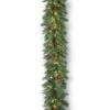 9' Pre-Lit Spruce Mixed Cones Artificial Christmas Garland – Warm White LED Lights