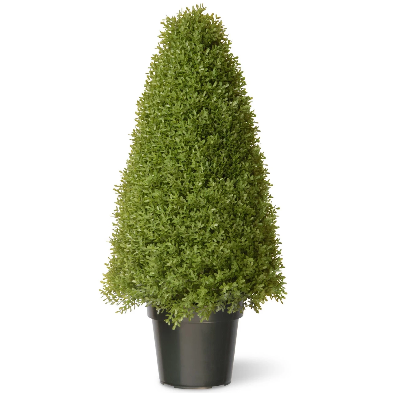 36" Green Artificial Boxwood Topiary Tree With Weighted Pot