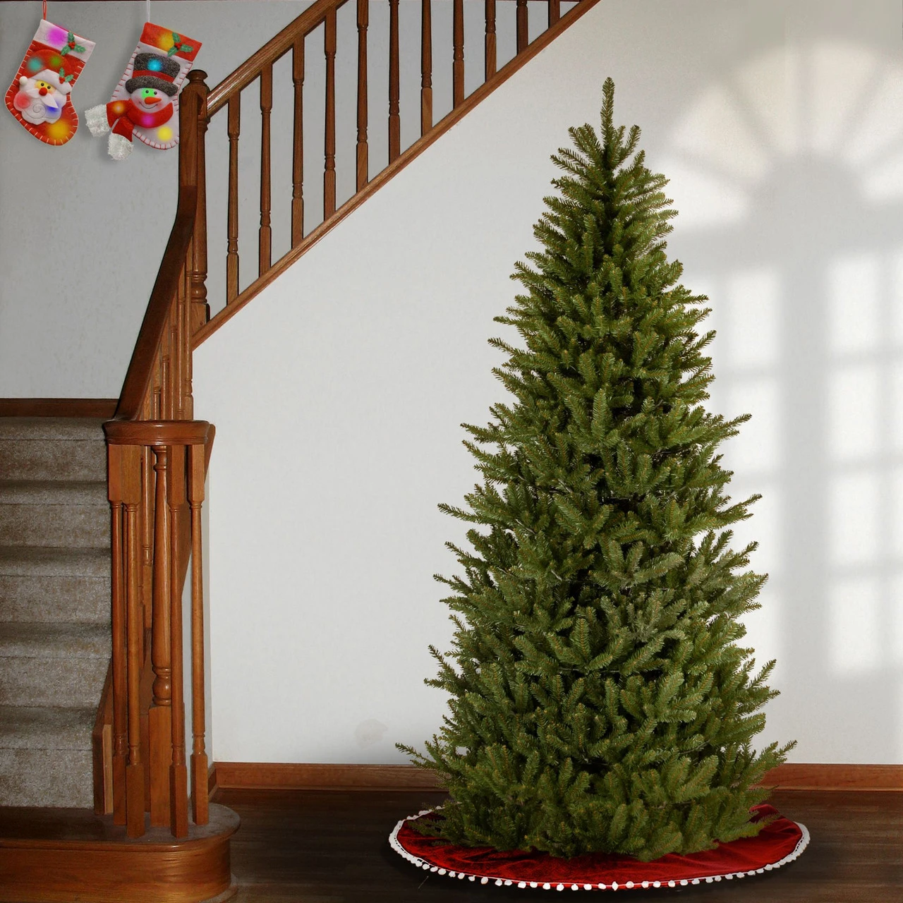 9' Natural Fraser Slim Fir Artificial Christmas Tree - Unlit - Image 3