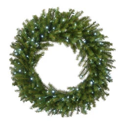 Pre-Lit Norwood Fir Artificial Christmas Wreath, 36-Inch, Cool White LED Lights