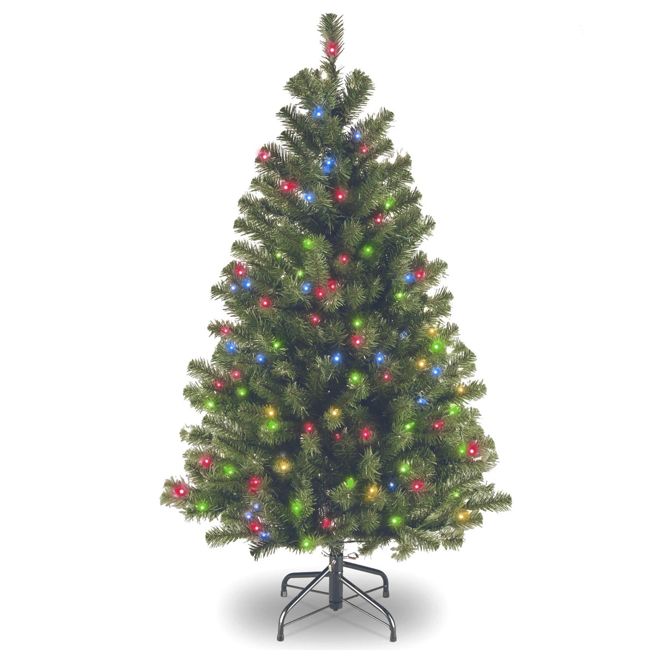 4.5’ Pre-lit North Valley Spruce Artificial Christmas Tree – Multicolor Lights