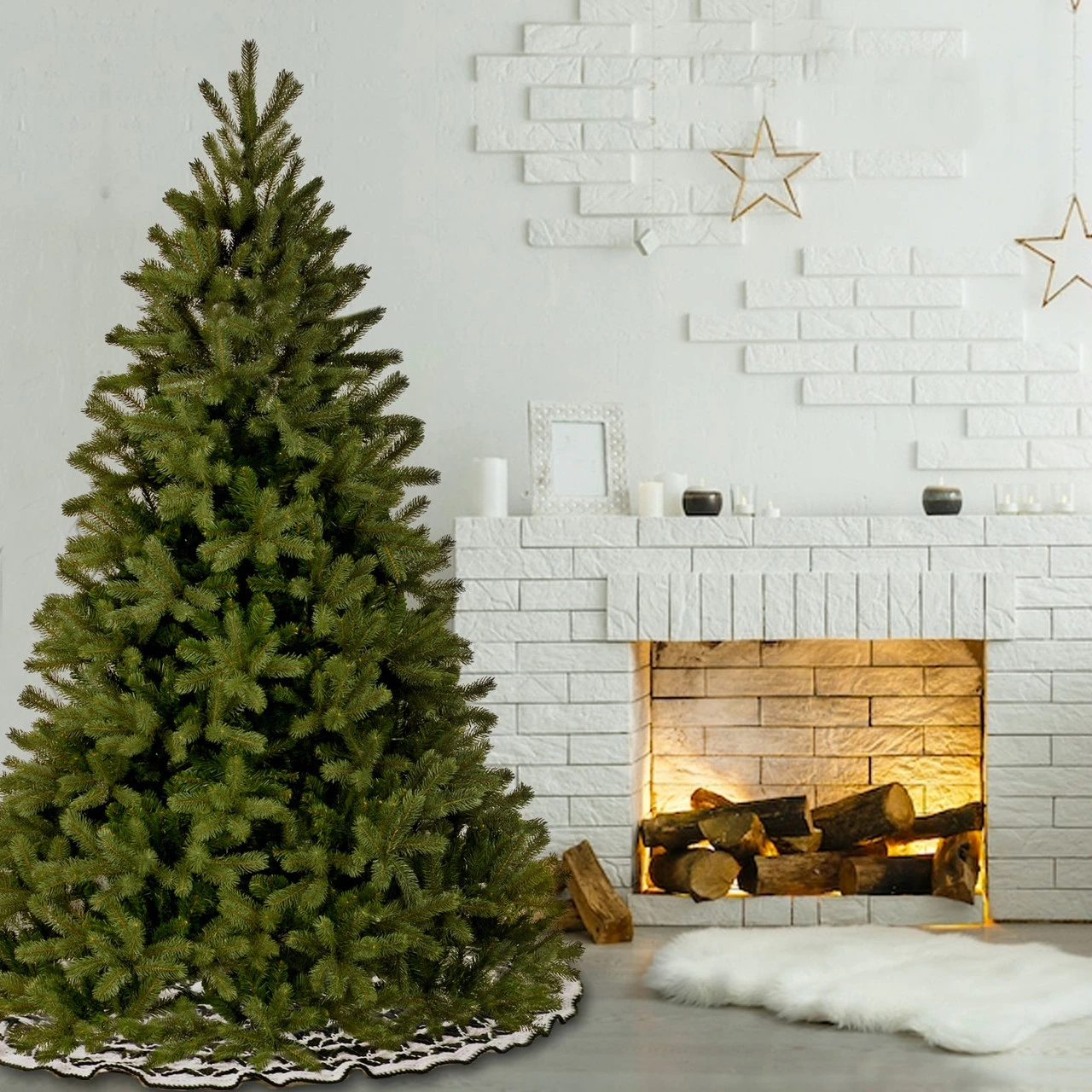 7.5โ Downswept Fir Artificial Christmas Tree - Unlit - Image 3