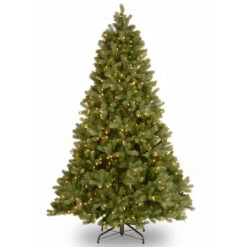 7' Pre-Lit Downswept Douglas Fir Contemporary Artificial Christmas Tree - Clear Lights