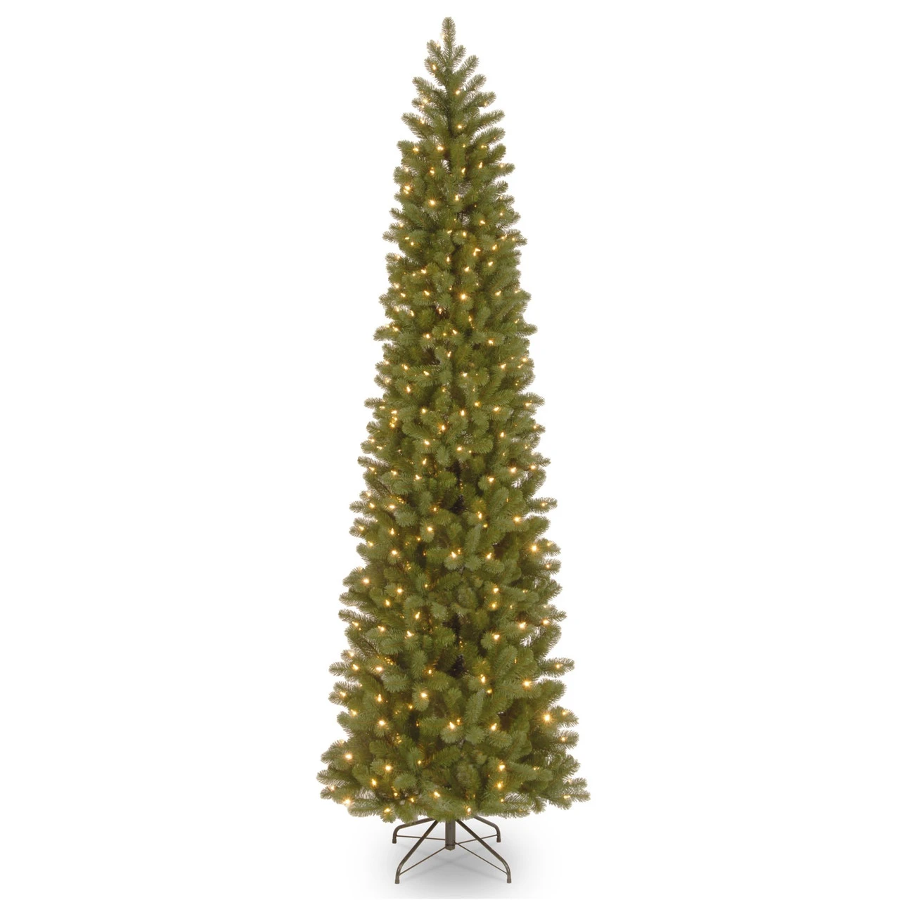 9’ Pre-Lit Downswept Douglas Slim Fir Artificial Christmas Tree - Clear Lights