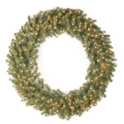 Pre-Lit Downswept Douglas Christmas Wreath - 48-Inch, LED Lights