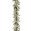9' X 10" Pre-Lit Frosted Mountain Spruce Artificial Christmas Garland - Clear Lights