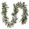 9' X 12" Pre-Lit Battery Operated Snowy Sheffield Spruce Artificial Christmas Garland - Multi-Color LED Lights