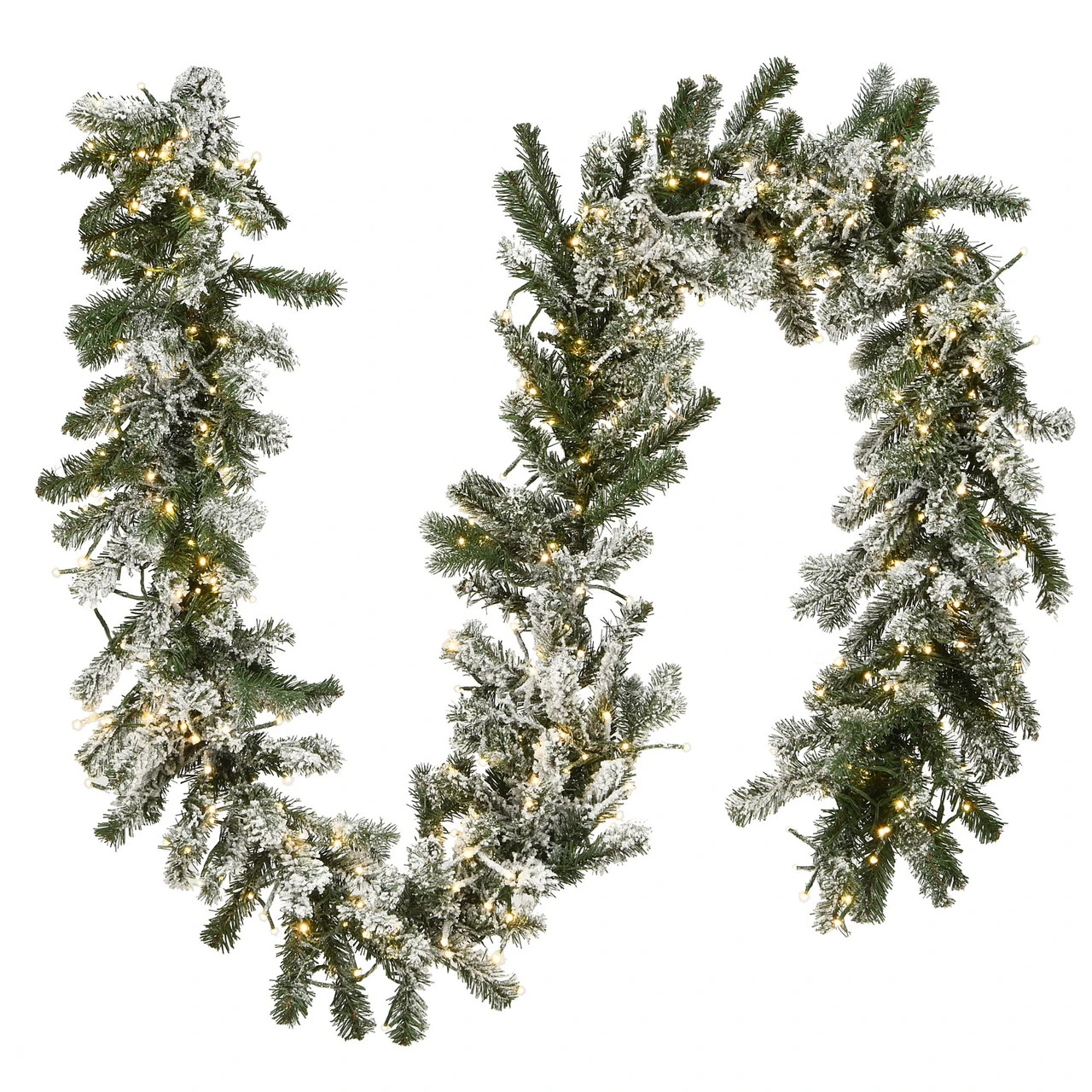 9' X 12" Pre-Lit Battery Operated Snowy Sheffield Spruce Artificial Christmas Garland - Multi-Color LED Lights