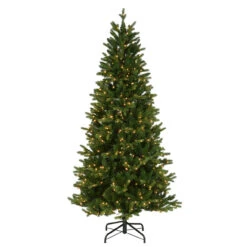 7.5' Pre-lit Slim Townsend Spruce Artificial Christmas Tree, Clear Lights