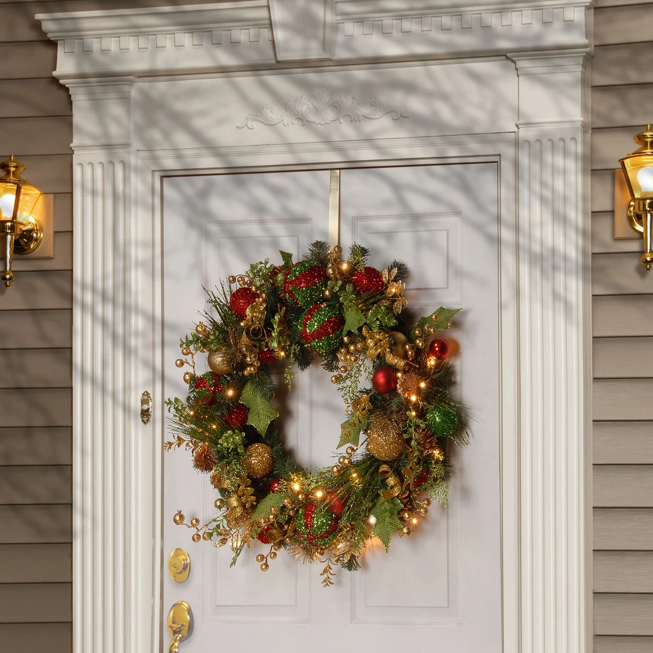 30" Pre-Lit Decorated Artificial Christmas Wreath - LED Lights/BO - Image 3