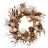 White And Brown Artificial Autumn Wreath - 28-Inch, Unlit