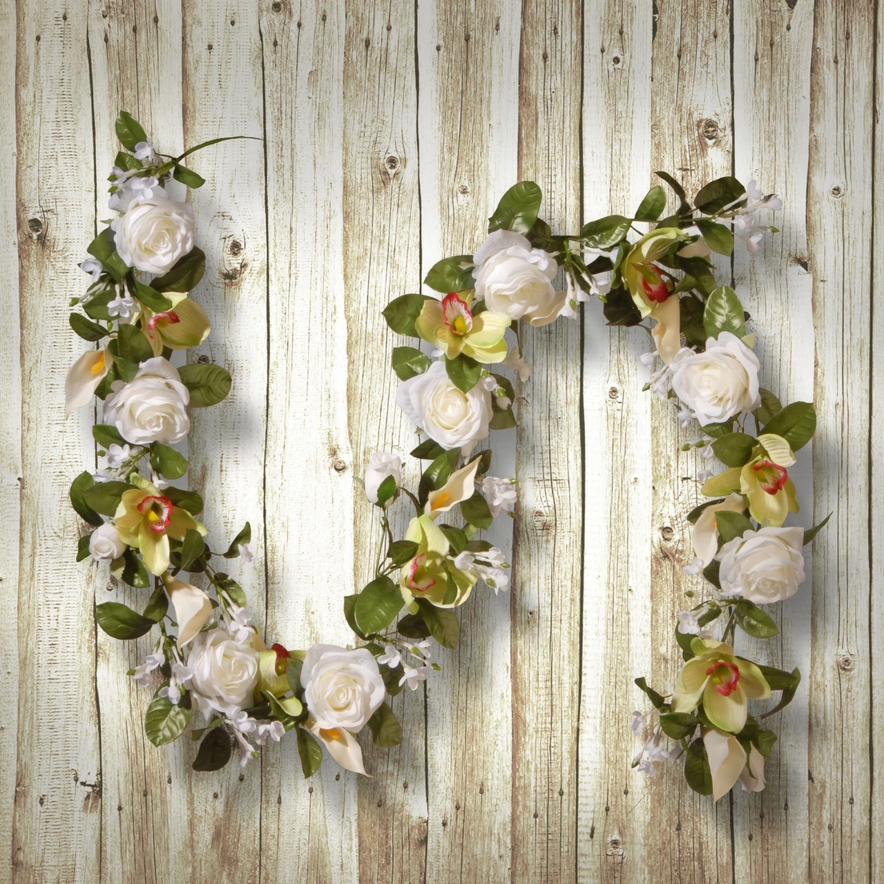 72" White Rose & Calla Lily Garland - Image 4