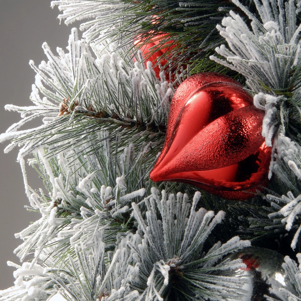 4’ Pre-Lit Snowy Bristle Pine Entrance Tree With Clear Lights In Silver Pot - Image 3