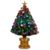 36" Pre-Lit Medium Fiber-Optic Artificial Ornamented Christmas Fireworks Tree - LED Lights