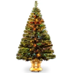4' Pre-Lit Medium Fiber-Optic Artificial Christmas Tree - Multicolor LED Lights