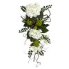 28" Hydrangea Artificial Spring Teardrop Swag - Unlit
