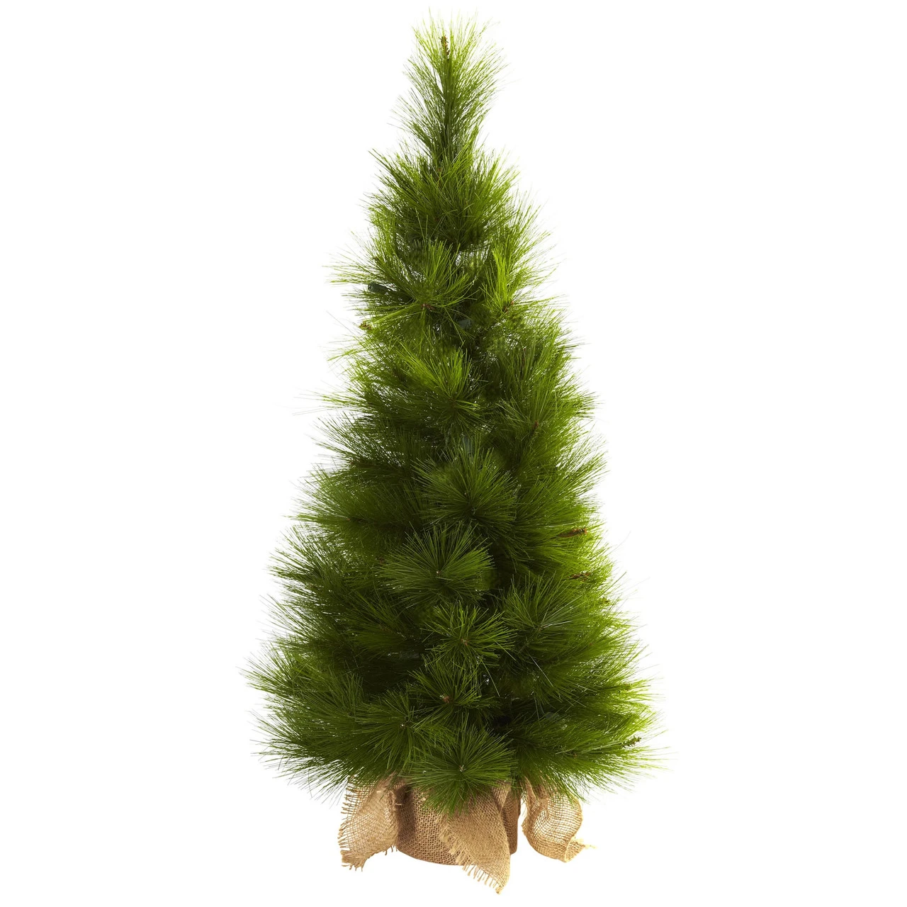 3' Pre-Lit Artificial Christmas Tree With Burlap Bag, Clear Lights - Image 4
