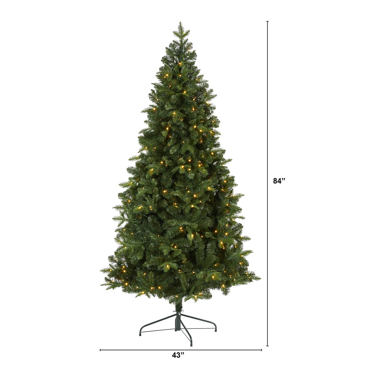 7’ Pre-Lit Grand Teton Artificial Half Wall Christmas Tree, Clear LED Lights - Image 4
