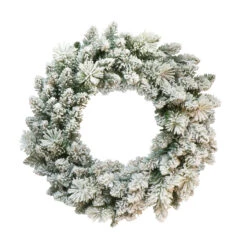 24" Unlit Flocked Spruce Puleo International Artificial Christmas Wreath