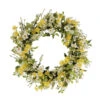 30" Yellow And Green Puleo International Artificial Dogwood And Daisy Floral Spring Wreath