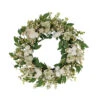 30" Green And White Puleo International Artificial Chrysanthemum Floral Spring Wreath