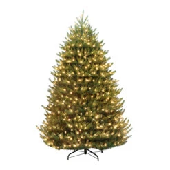 6.5' Pre-lit Full Canadian Balsam Fir Artificial Christmas Tree – Warm White LED Lights