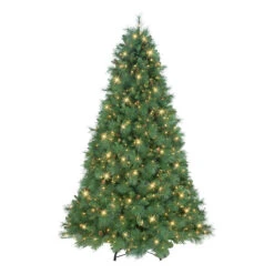 7.5' Pre-Lit Traditional Pine Artificial Christmas Tree, Clear Lights
