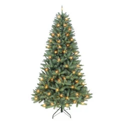 7.5' Pre-Lit LED Monterey Spruce Artificial Christmas Tree, Warm White Lights