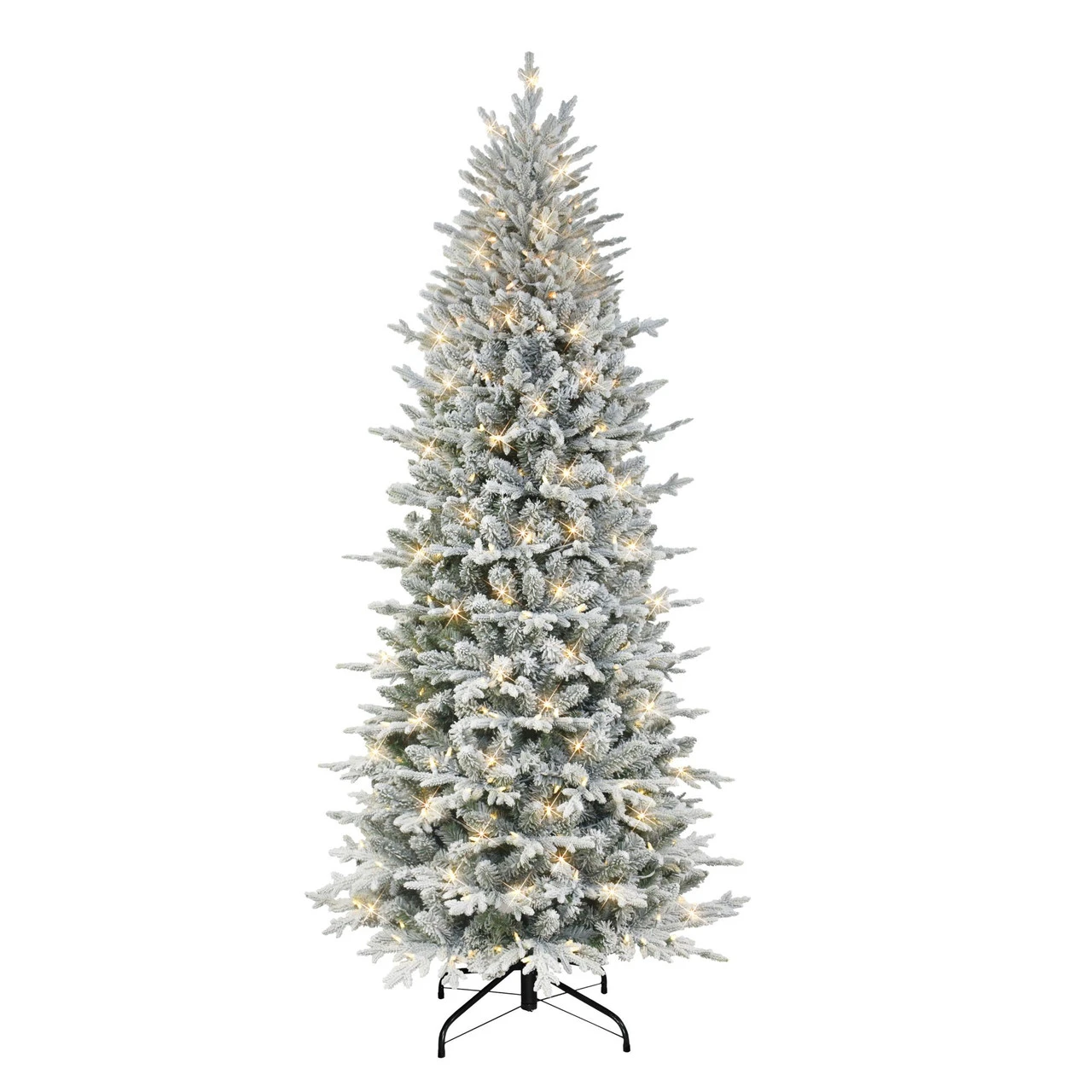 7.5' Pre-lit Flocked Northern Fir Medium Artificial Christmas Tree, Color Select LED Lights - Image 4