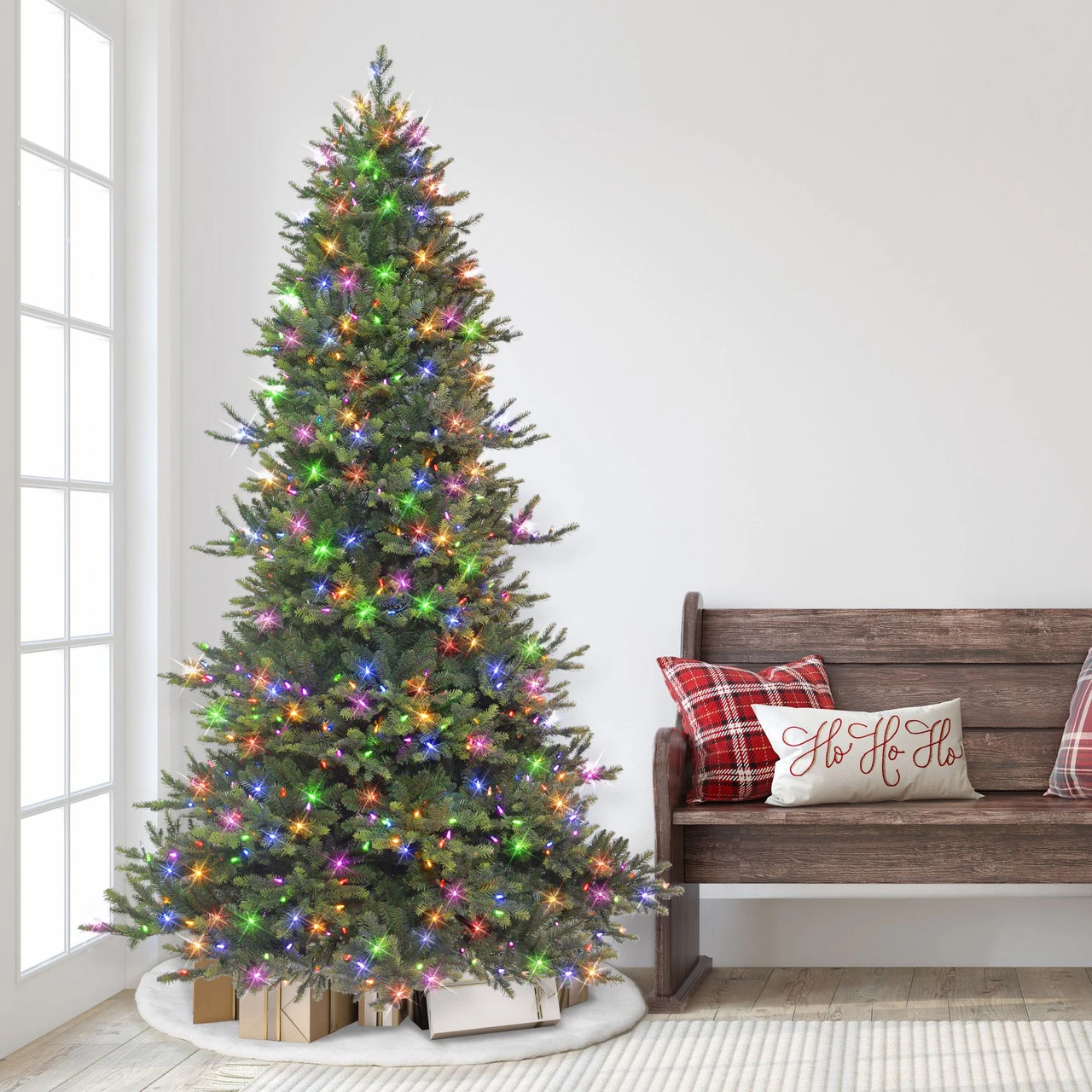 7.5' Pre-lit Royal Majestic Douglas Fir Downswept Artificial Christmas Tree, Color Select LED Lights - Image 3