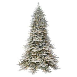 7.5' Pre-lit Royal Majestic Douglas Fir Downswept Flocked Artificial Christmas Tree – Clear Lights