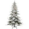 7.5' Pre-Lit Full Flocked Utah Fir Artificial Christmas Tree, Clear Lights