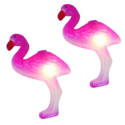 Set Of 10 Tropical Pink Flamingo Novelty Christmas Lights - 11 Ft White Wire