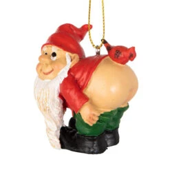 2.5" Red And Beige Loonie Moonie Christmas Ornament