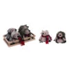 6-Piece Gray And Brown Plush Hedgehog Christmas Ornaments 5"