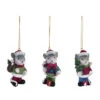 3ct Red And Green Mouse Christmas Hanging Figurine Ornaments 3"
