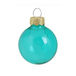 40ct Turquoise Clear Glass Ball Christmas Ornaments 1.25" (30mm)