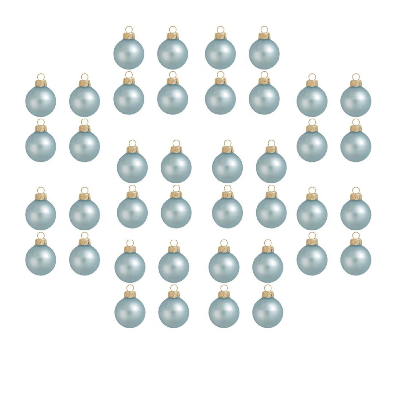 40ct Baby Blue Matte Glass Christmas Ball Ornaments 1.25" (30mm) - Image 2