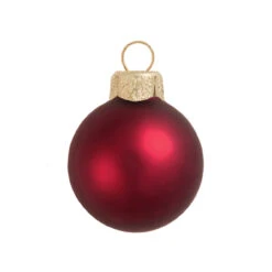 2ct Matte Bordeaux Red Glass Christmas Ball Ornaments 6" (150mm)