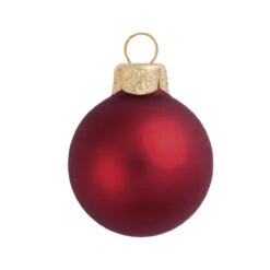Matte Burgundy Red Glass Ball Christmas Ornament 7" (180mm)