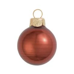 Pearl Chocolate Brown Glass Ball Christmas Ornament 7" (180mm)